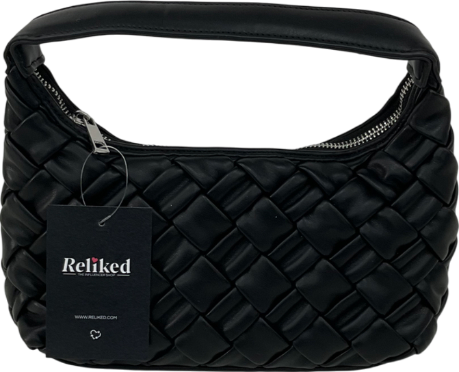 NA-KD Black Woven Tote Bag One Size