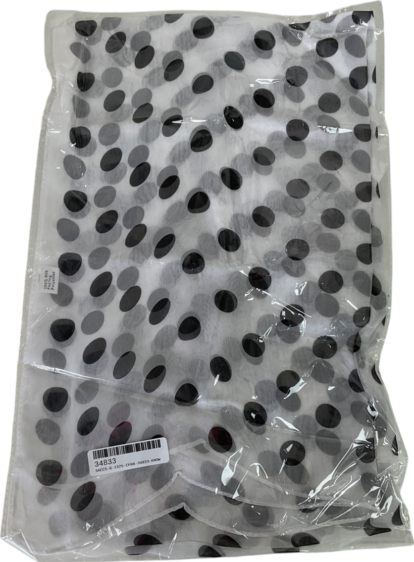 Cider White Polka Dot Chiffon Scarf One Size