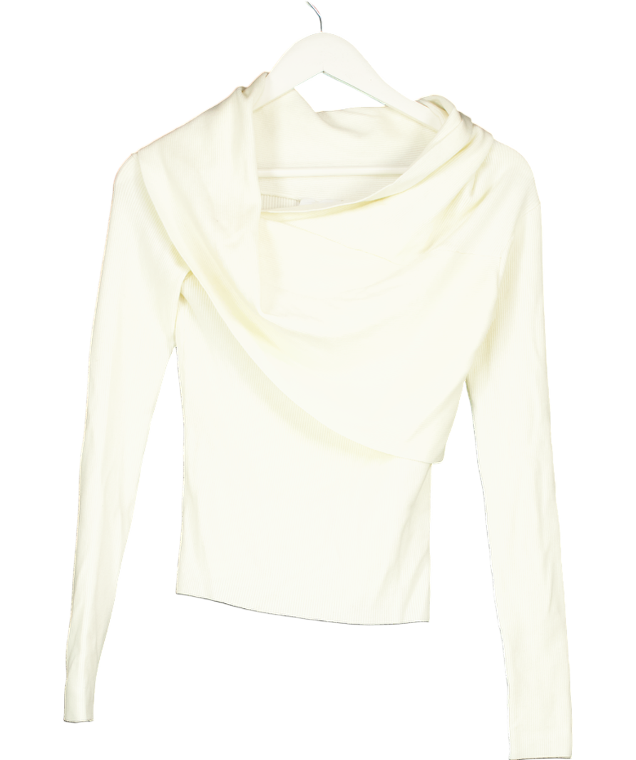 Fabrique Cream Venus Asymmetrical Sweater In Silk Wool Blend UK S