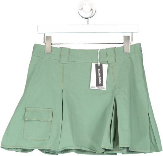 somethingnew Green Chloe Frater Mini Skirt UK S