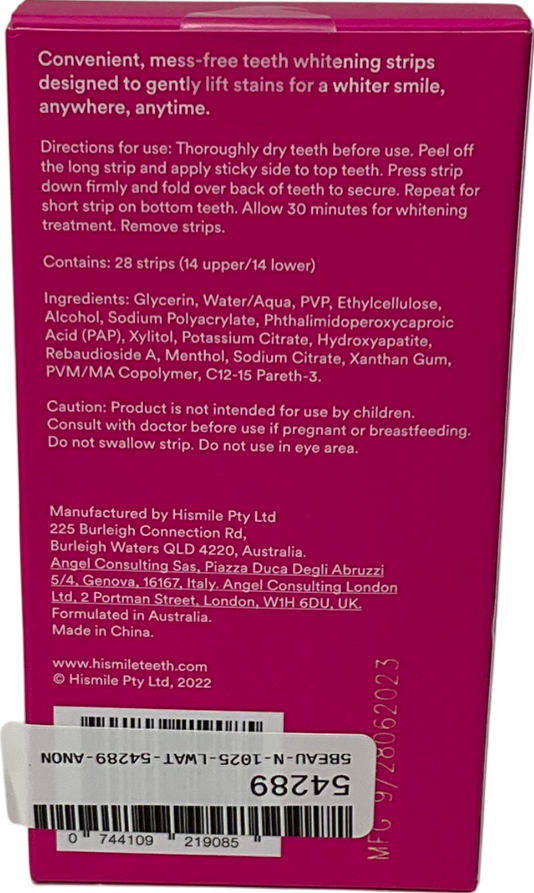 hi smile Pap+ Teeth Whiteniing Strips (14pk) 14
