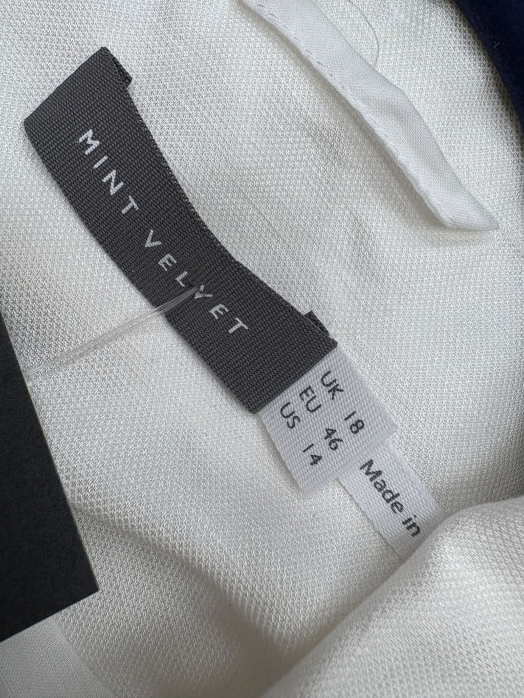 Mint Velvet White Linen Blend Double Breasted Blazer UK 18