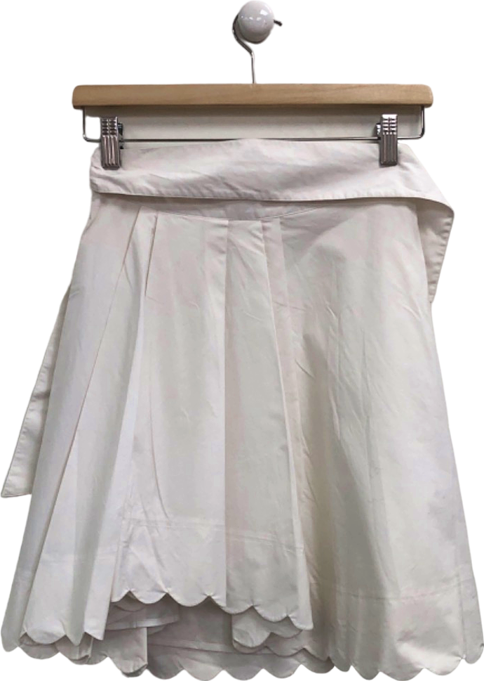 Club Monaco White Scallop Hem Skirt SIZE  00 UK XS