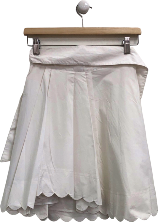 Club Monaco White Scallop Hem Skirt SIZE  00 UK XS