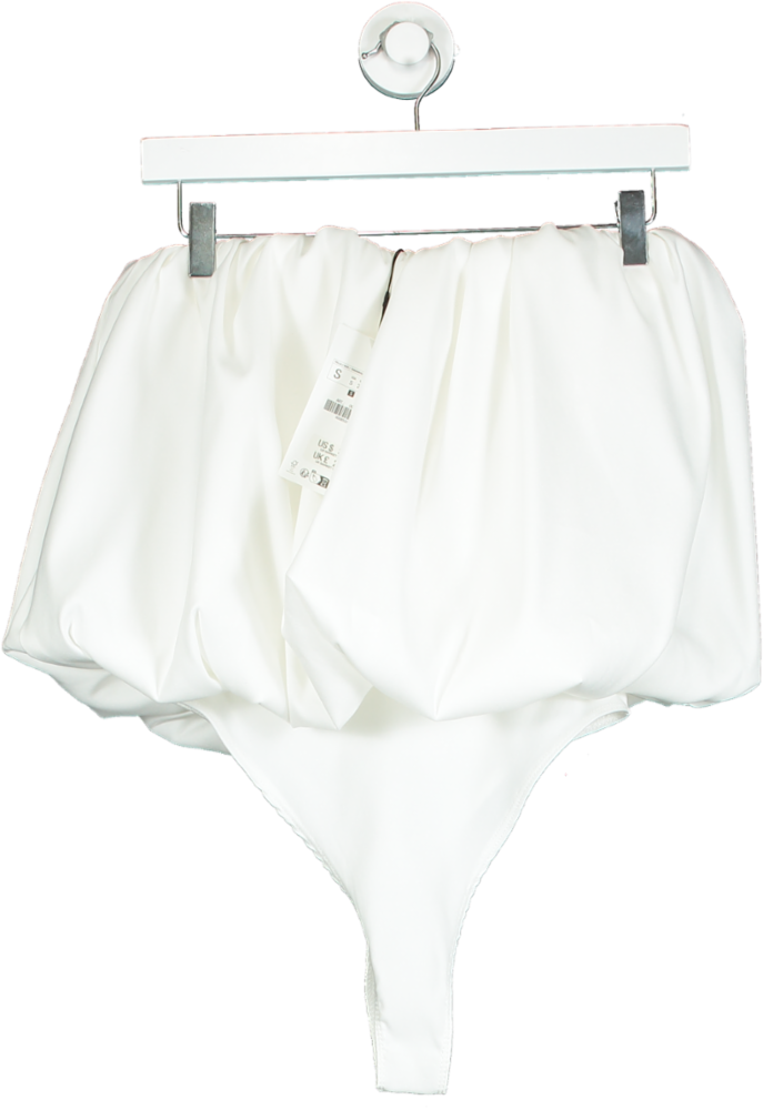 ZARA White Voluminous Strapless Bodysuit UK S