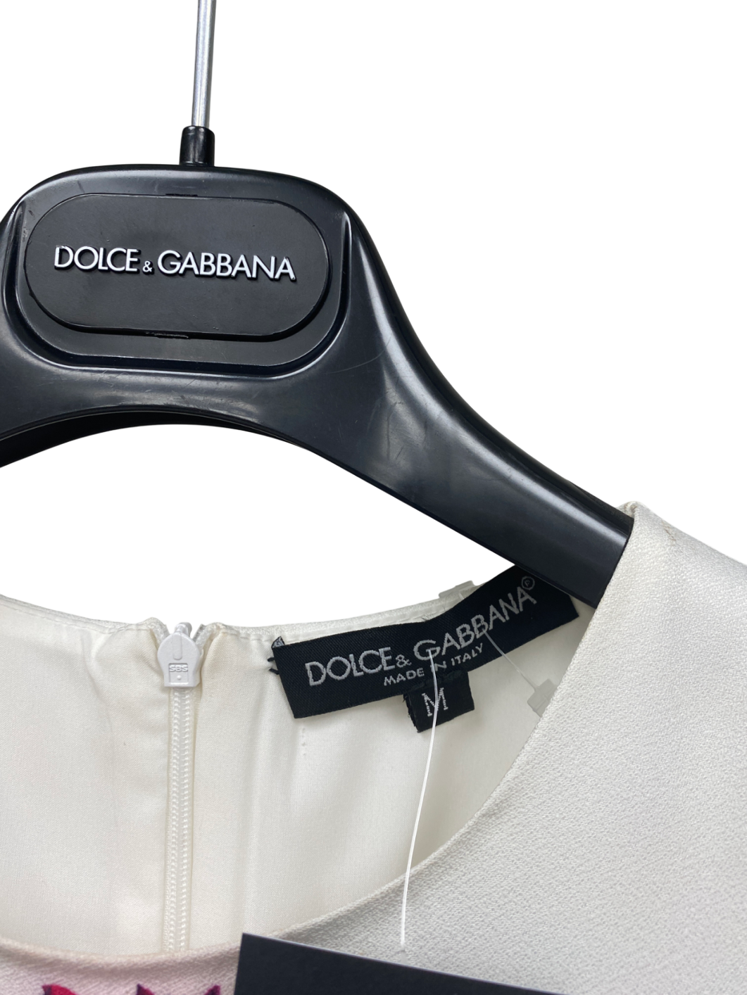 Dolce & Gabbana White Floral Embellished Dress UK M