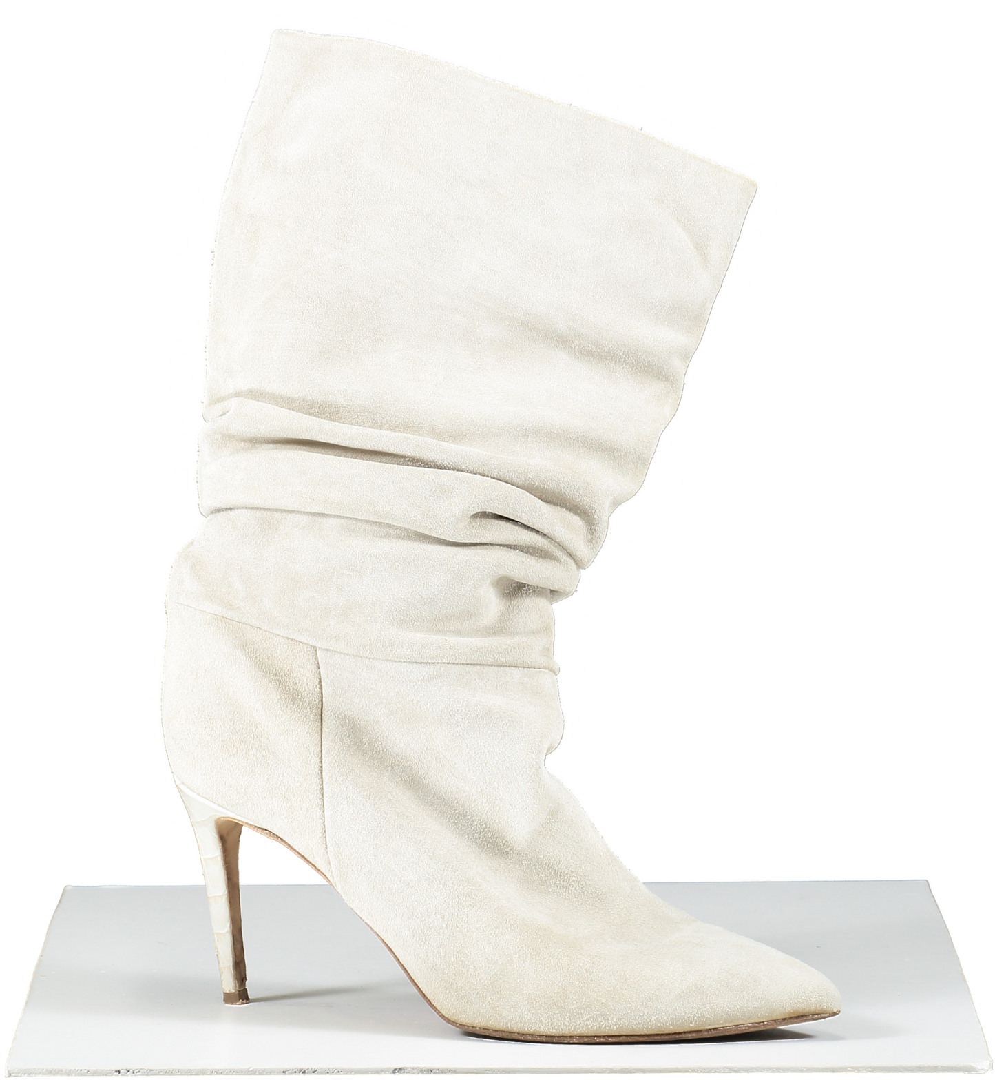 Paris Texas Beige Slouchy Suede Heeled Ankle Boots UK 7 EU 40 👠