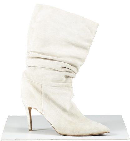 Paris Texas Beige Slouchy Suede Heeled Ankle Boots UK 7 EU 40 👠