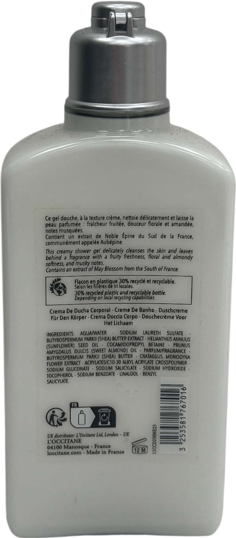 L'Occitane Noble Epine Perfumed Shower Cream 250ml