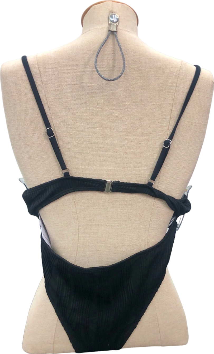 Black Cut Out Swimsuit UK L