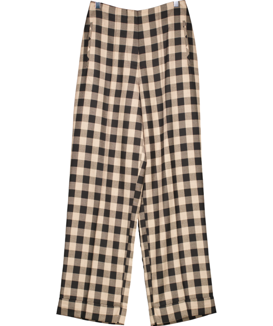 Collusion Beige Dad Trouser In Check UK 10