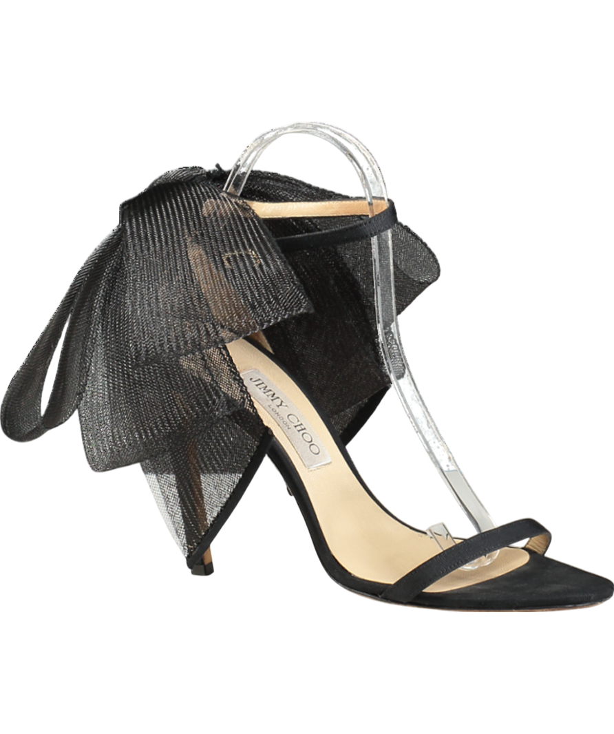 Jimmy Choo Black Averly 100 Bow-trimmed Pumps UK 7 EU 40 👠