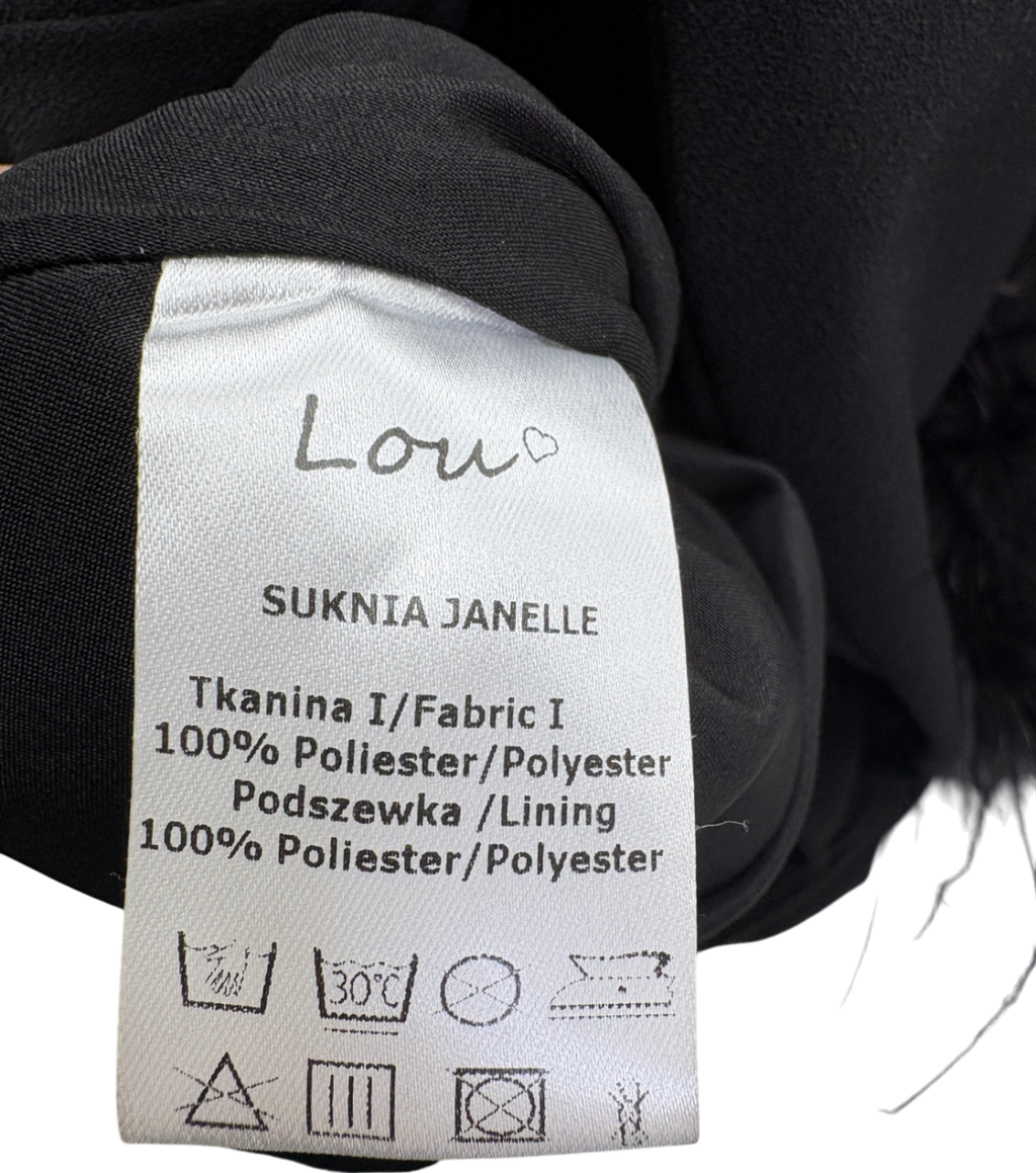 Lou Black Janelle Fancy Neckline Mini Dress UK 6