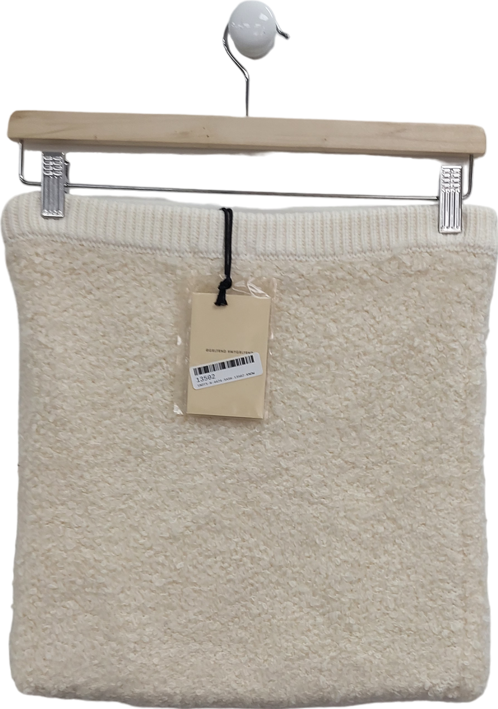 grlfrnd Cream Lex Boucle Skirt UK S