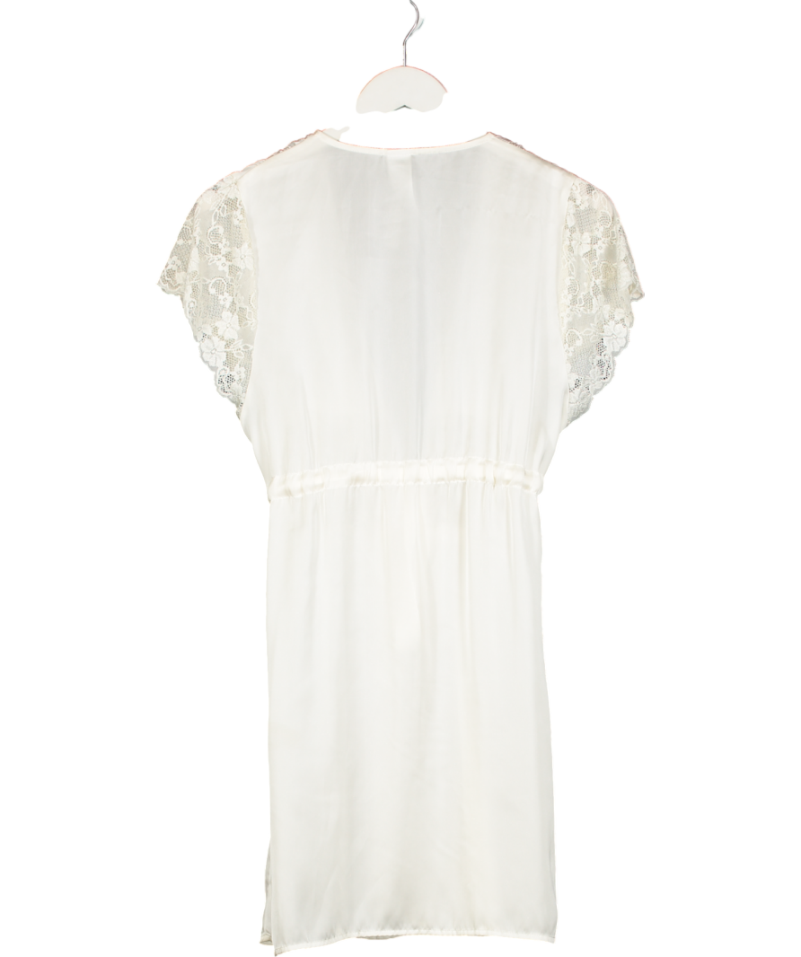 Yamamay Cream Satin Primula Kimono With Short Sleeves UK 10