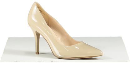 Kurt Geiger Nine West Nude Patent Mid Heel Court Shoes UK 7.5  👠