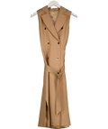 Karen Millen Beige Camel Sleeveless Trench Midi Dress UK 6