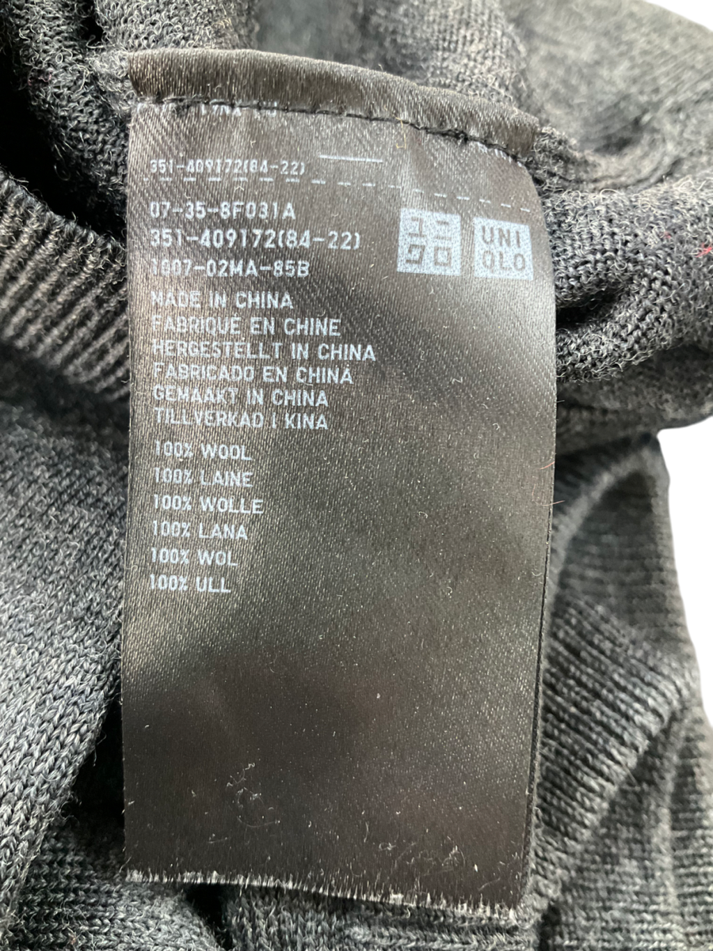 Uniqlo Grey 100% Wool Jumper UK S