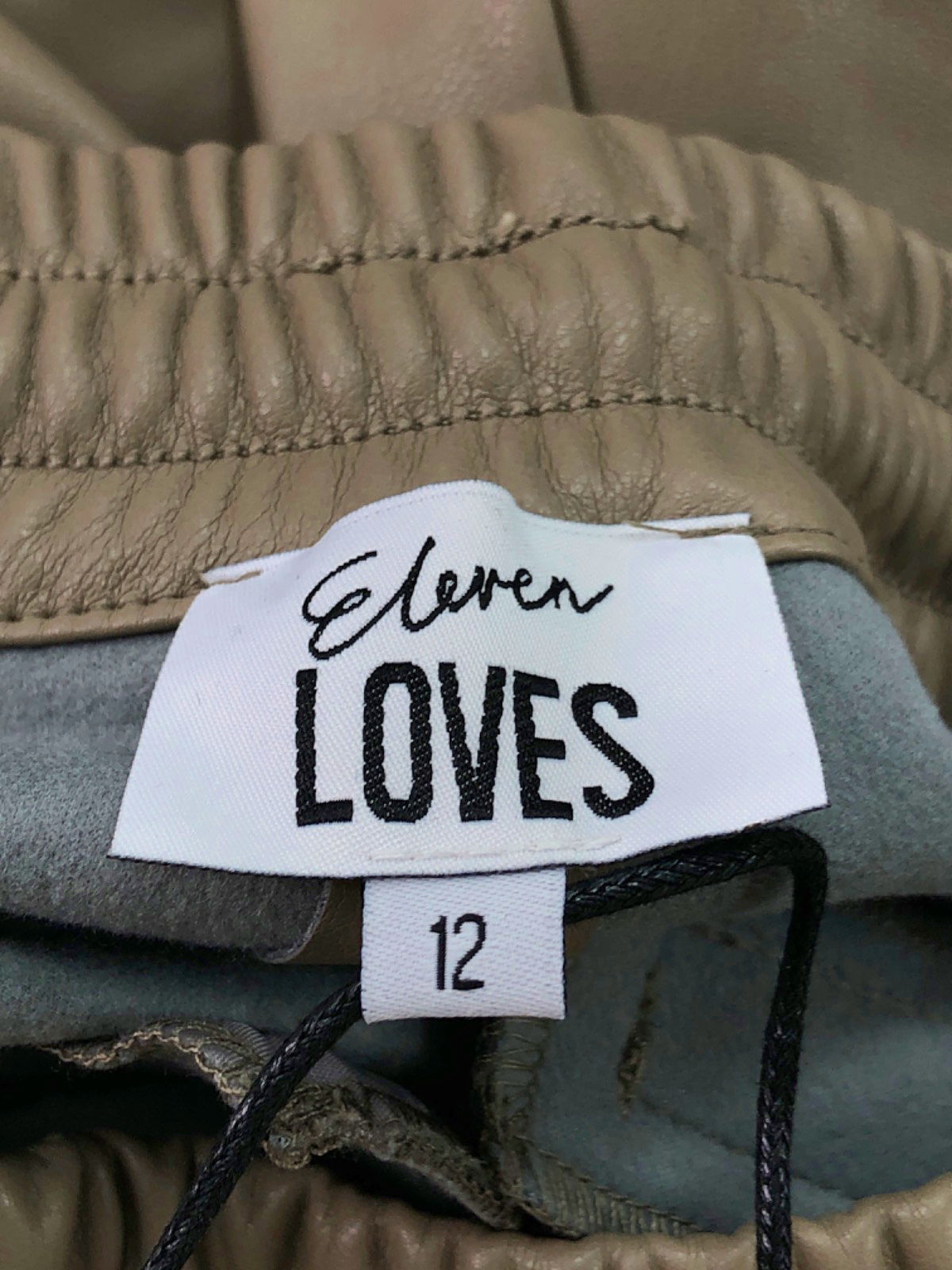 Eleven Loves Khaki  JULIETTE BIO PU JOGGER UK 12