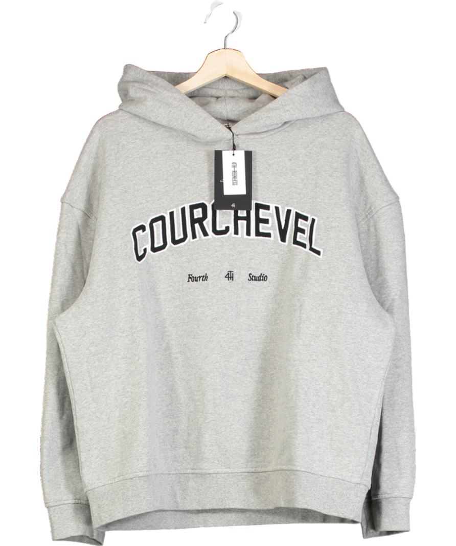4th & Reckless Grey Courchevel Slogan Oversized Hoodie- Easton UK 10