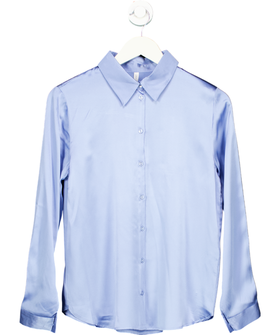 intimissimi Blue Long Sleeve 100% Silk Shirt UK S