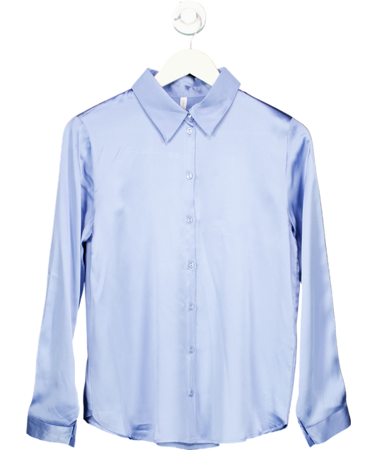 intimissimi Blue Long Sleeve 100% Silk Shirt UK S