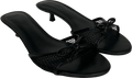 Topshop Black Imai Mesh Mid Heeled Mules With Bow Detail UK 6 EU 39 👠