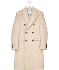 REISS Beige Carlton Wool Blend Double-breasted Overcoat In Oatmeal UK S
