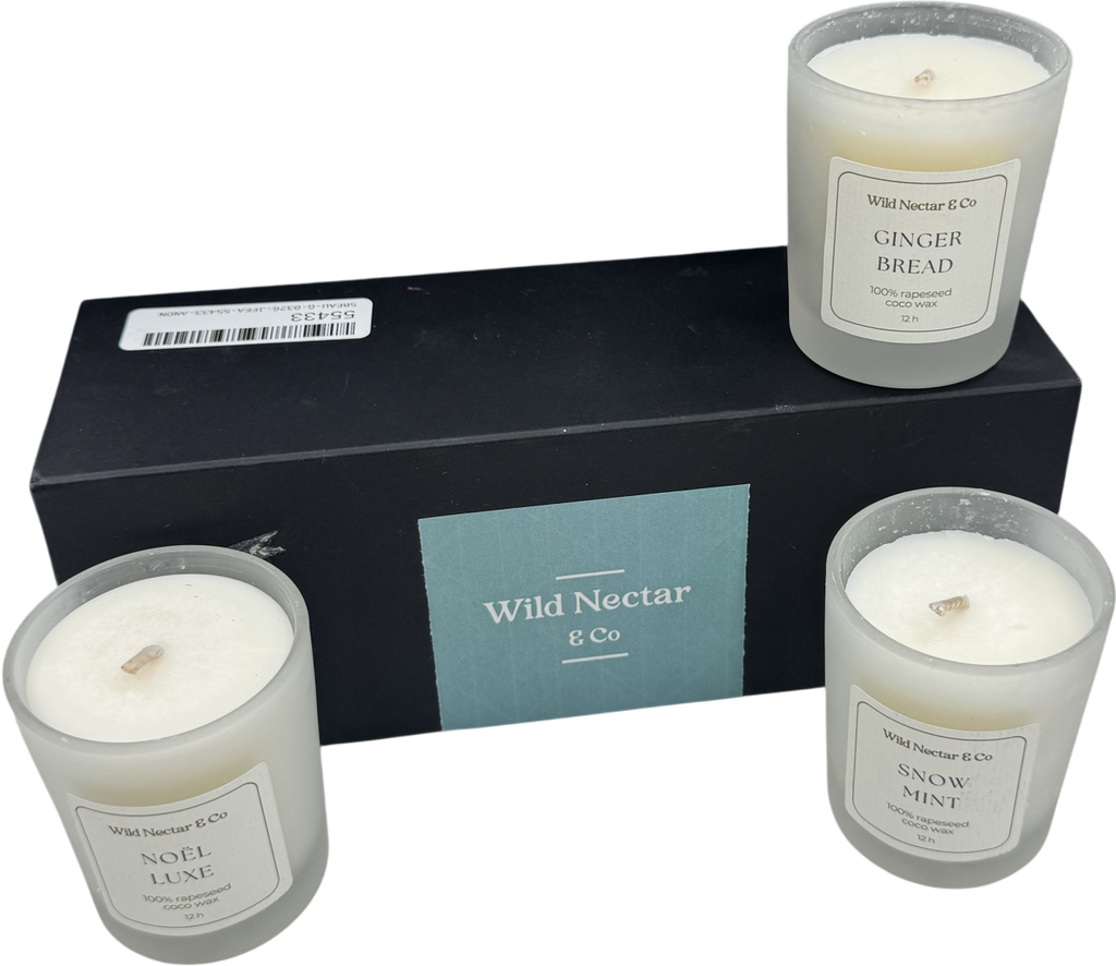 Wild Nectar & Co White Three Candle Gift Set