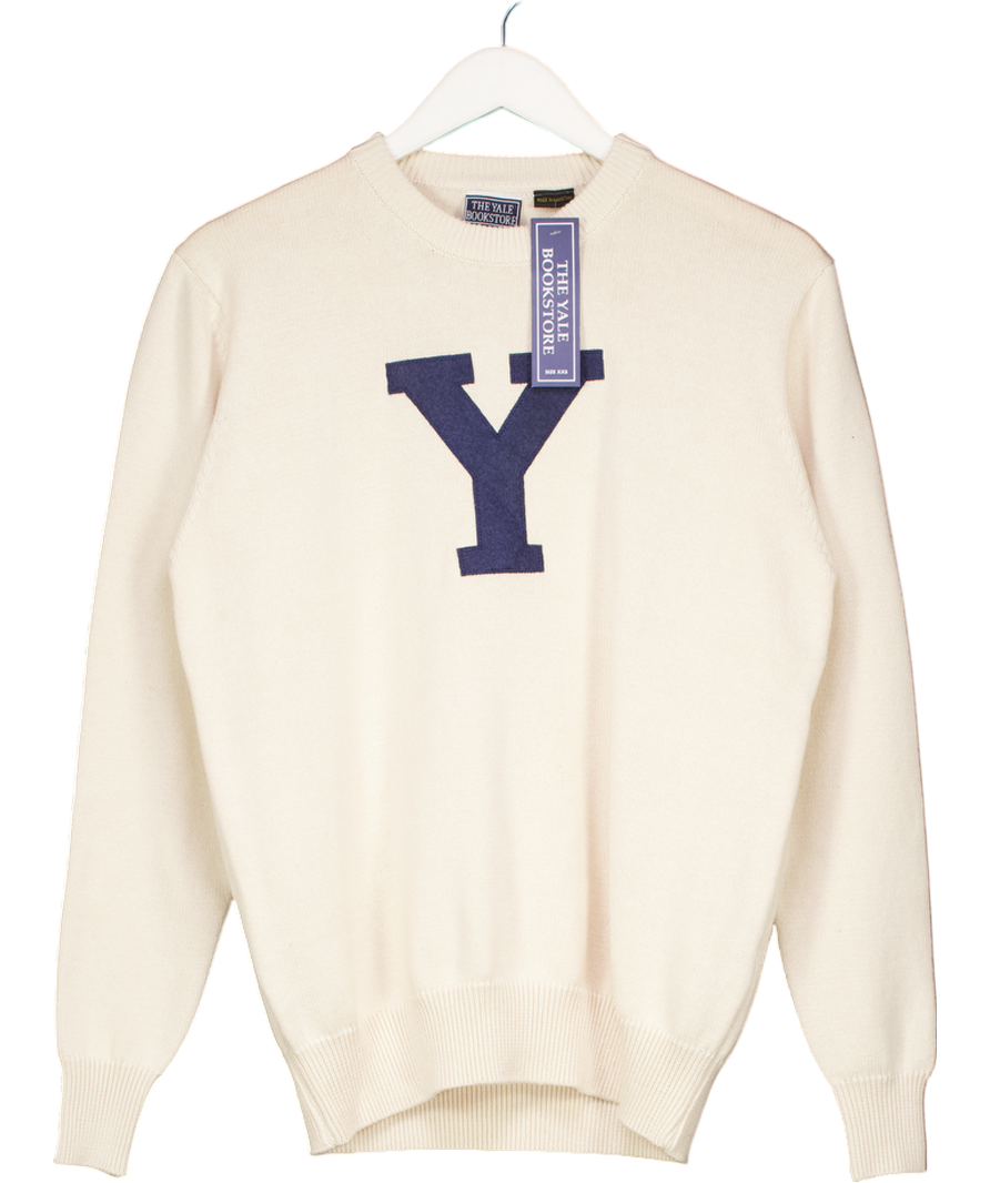 The Yale Bookstore Cream Cotton Crew Neck Sweater UK XXS