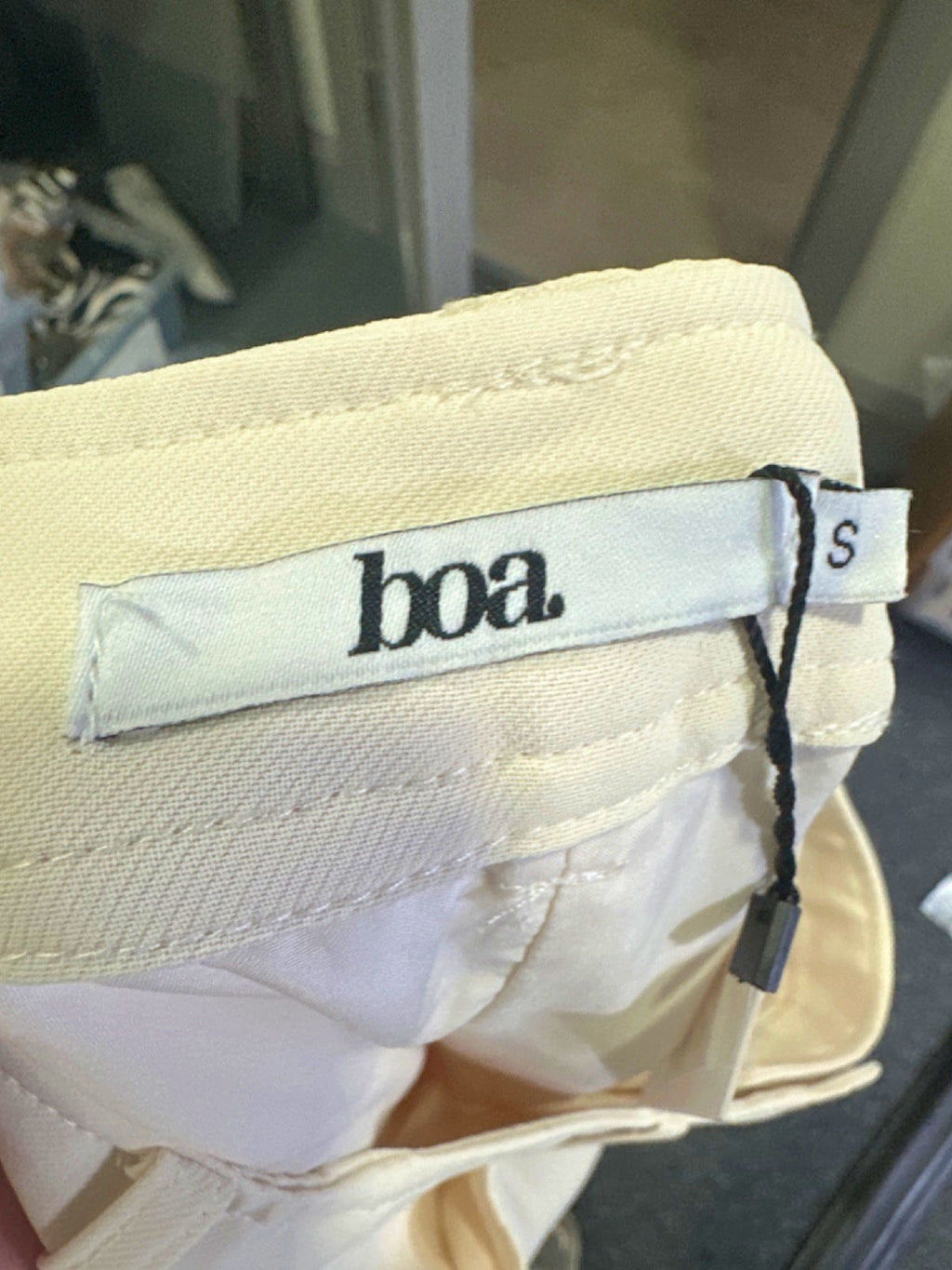 Boa Cream Mid Rise Effortless Maxi Skirt S