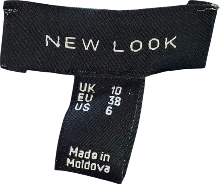 New Look Bright Blue Frill Sleeve Button Front Blouse UK 10