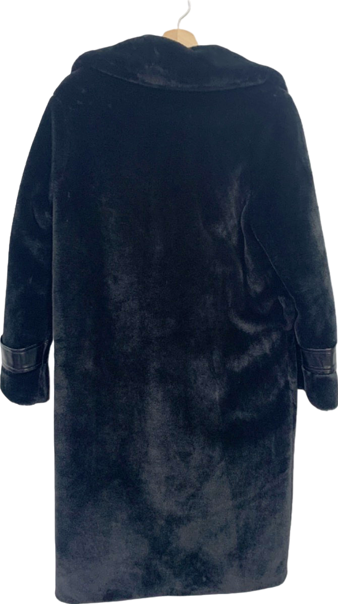 Freed Black Faux Fur Coat UK S/M