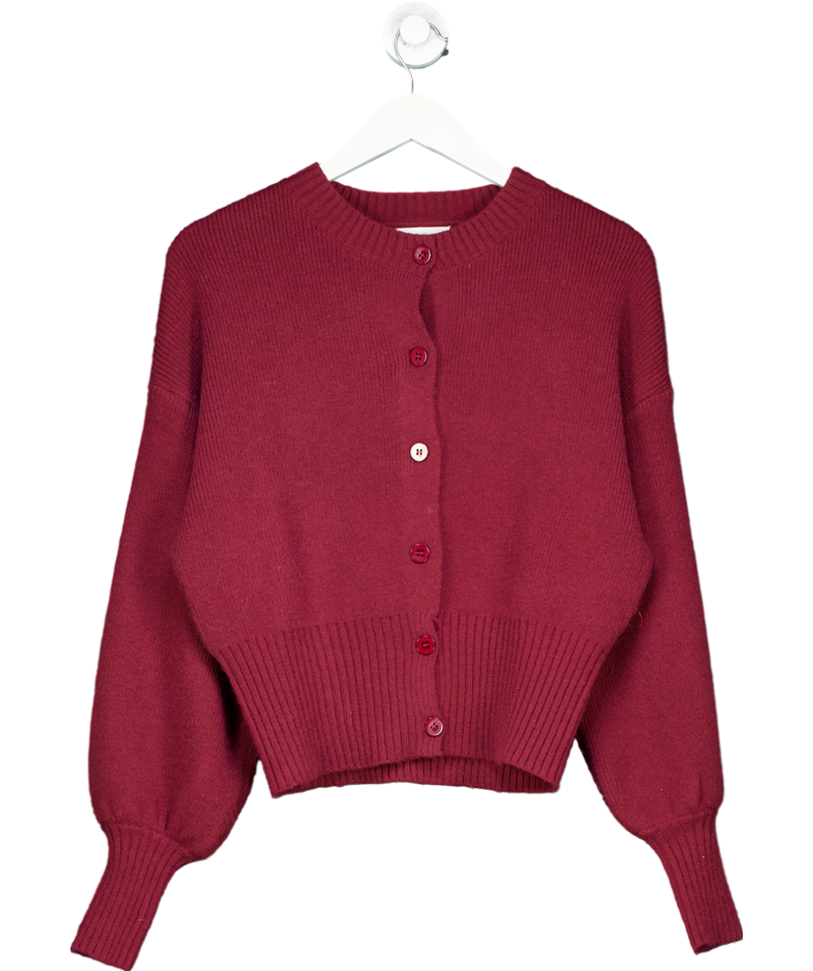 PRETTY LAVISH Red Etta Knit Bomber Jacket UK S