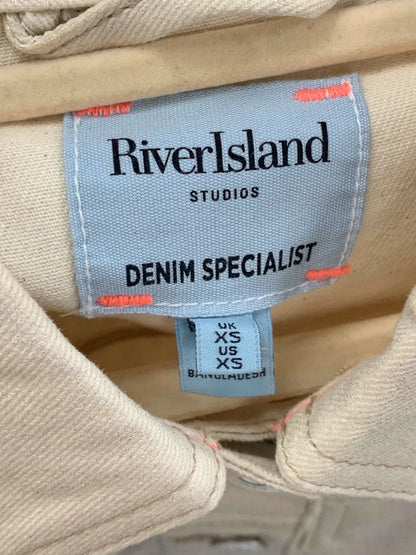 River Island Beige Denim Specialist Jacket UK XS