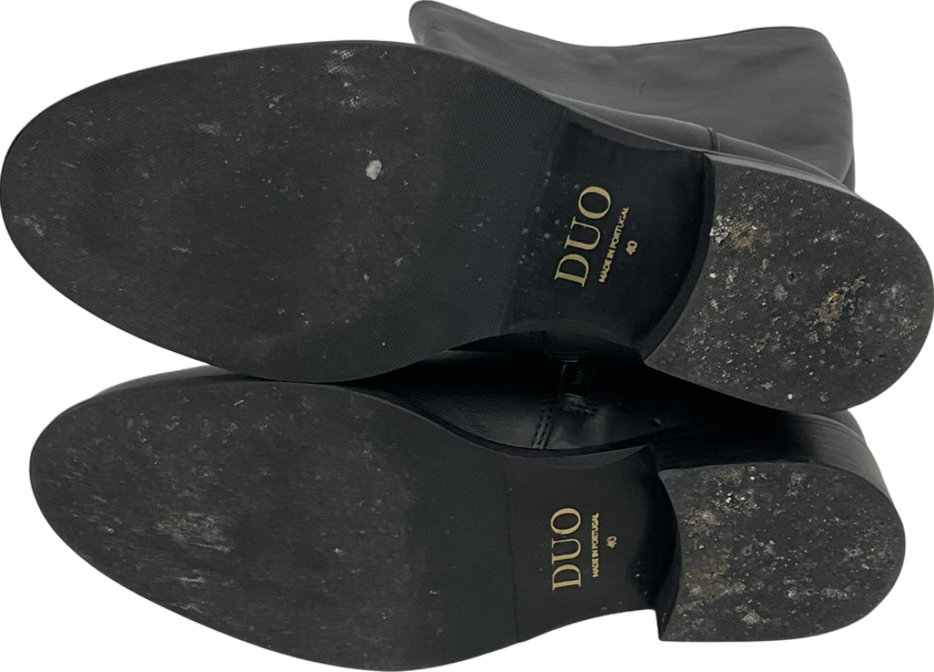 Duo Black Verity Knee High Leather Boots UK 7 EU 40 👠