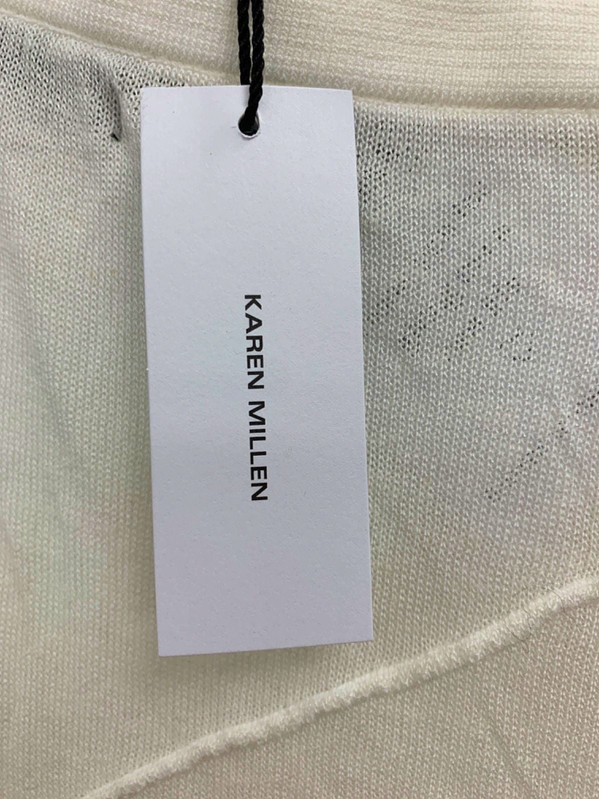 Karen Millen White Linen Blend 90's Knit Skirt UK XS