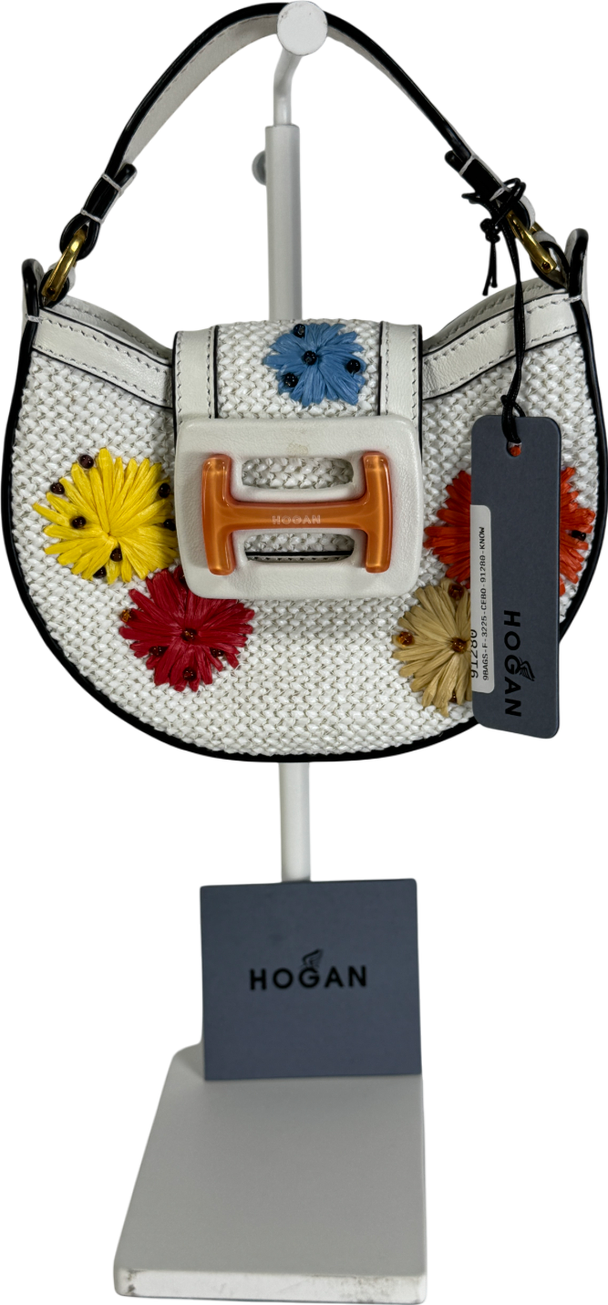 Hogan White H-bag Woven Mini Bag