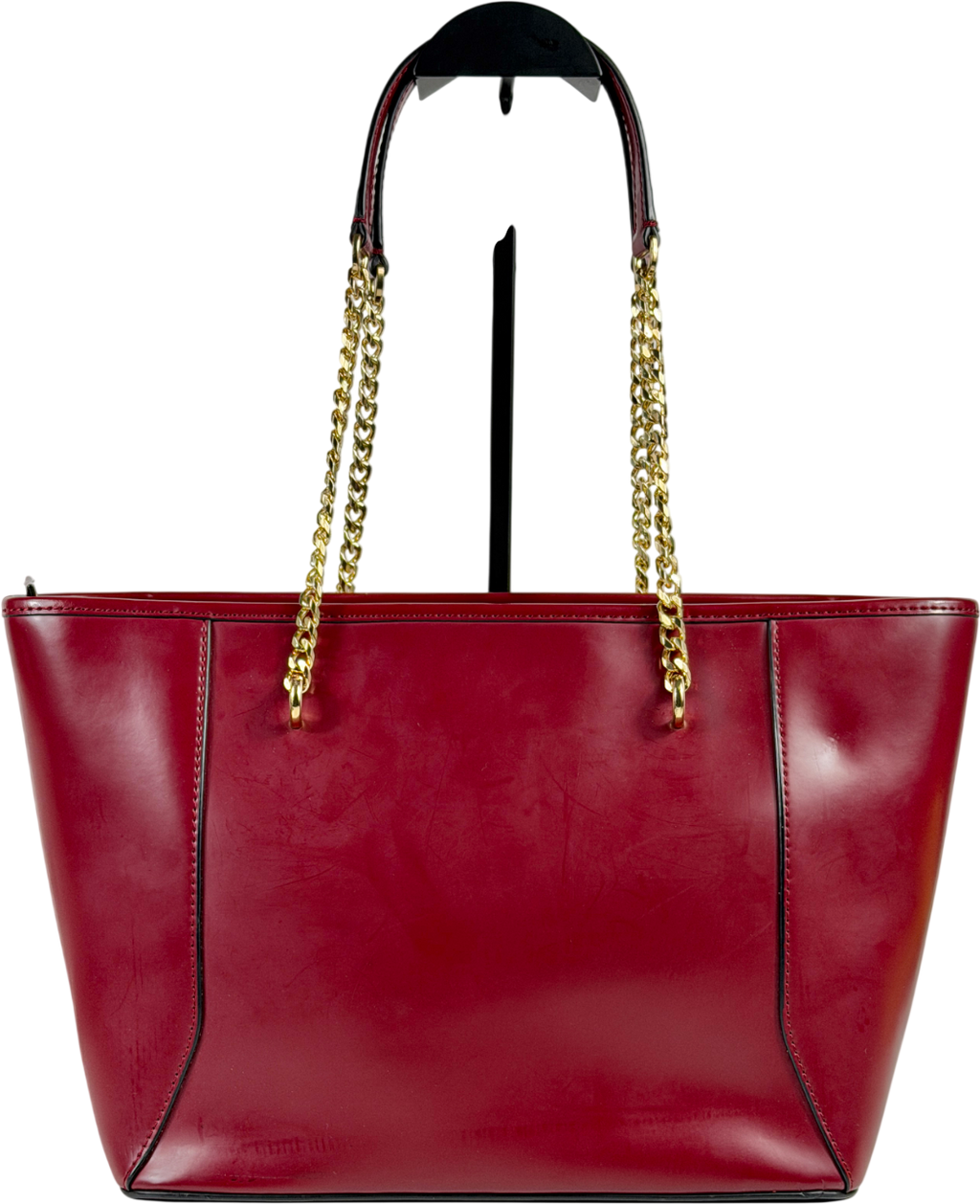 Ted Baker Red Leather Geometric Detail Shopper Tote One Size
