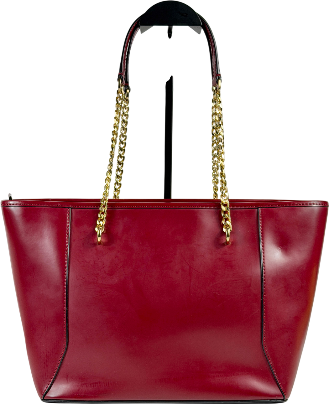 Ted Baker Red Leather Geometric Detail Shopper Tote One Size