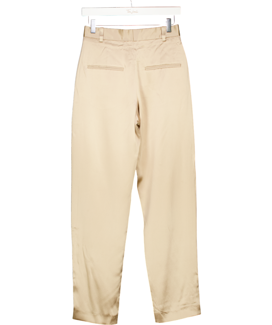 Joseph Metallic Tova Silk Satin Trousers UK 8