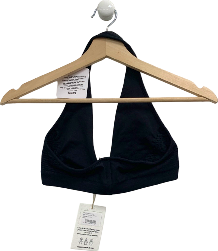 SEFI Black Waffle Halter Bra M