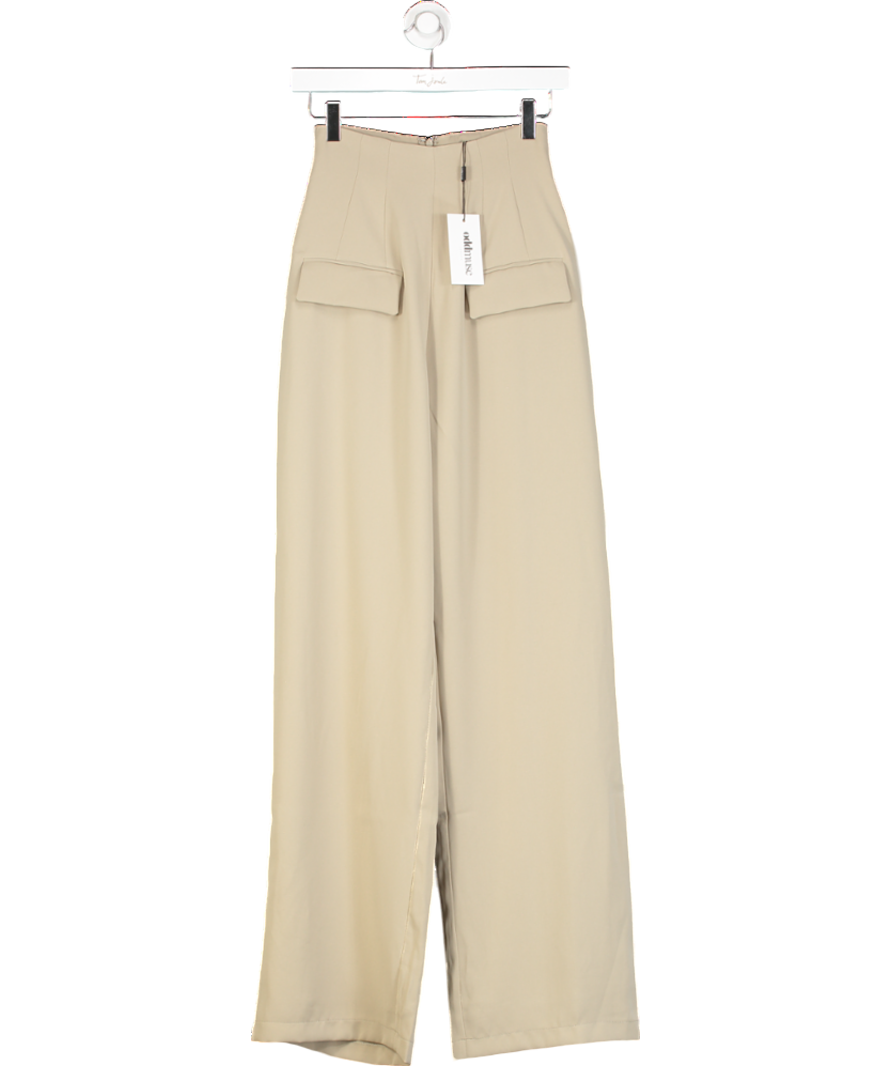 OddMuse Beige The Ultimate Muse Wide Leg Trousers UK XS