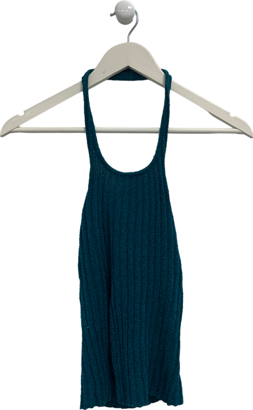 Caro Luna Blue Knitted Top With Side Opening UK S