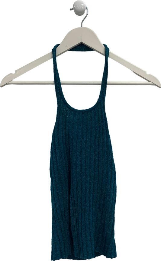 Caro Luna Blue Knitted Top With Side Opening UK S