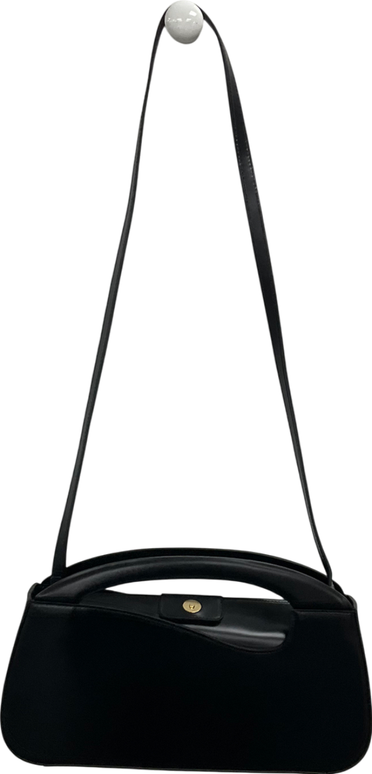 Natalie Dennis Black Large Signature Curve Bag With Leather Strap