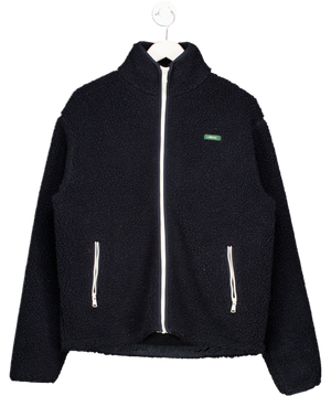 THE MERCER BRAND Dark Navy Blue The Mercer Wool Teddy Full Zip Top UK S