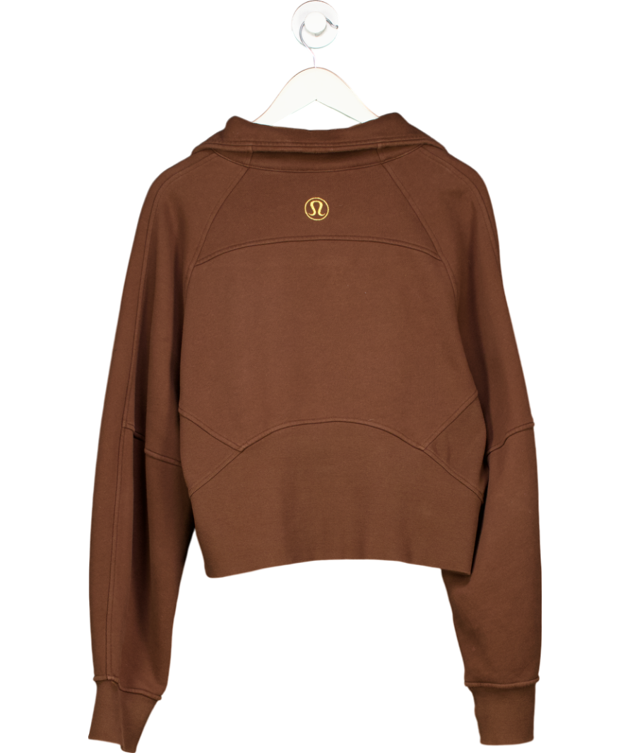 Lululemon Brown 1/2 Zip Long Sleeve Sweatshirt UK 10
