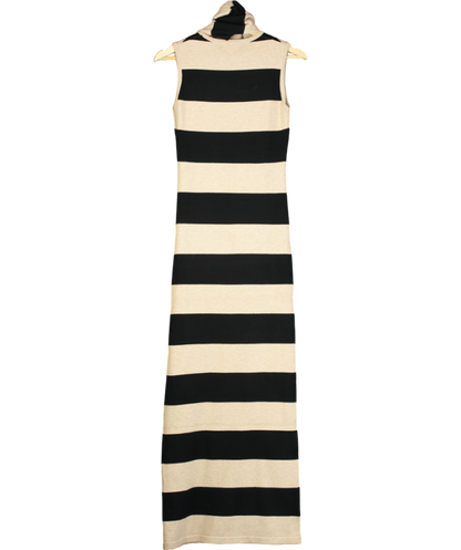 4th & Reckless Beige Striped Knitted Maxi Dress With Scarf UK 6