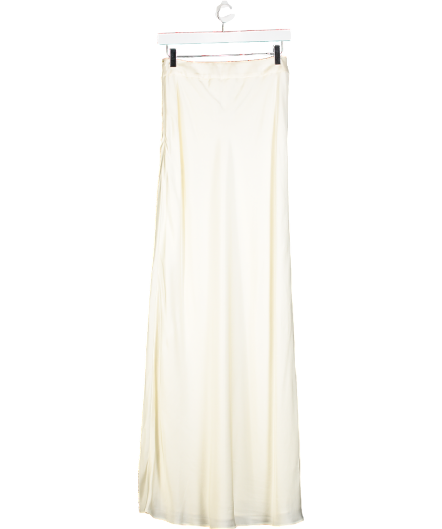 Sezane Cream Satin Maxi Skirt UK 8